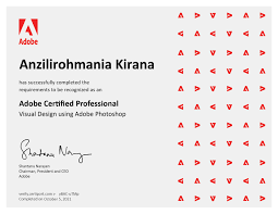 Contoh Sertifikat Adobe Certified Professional